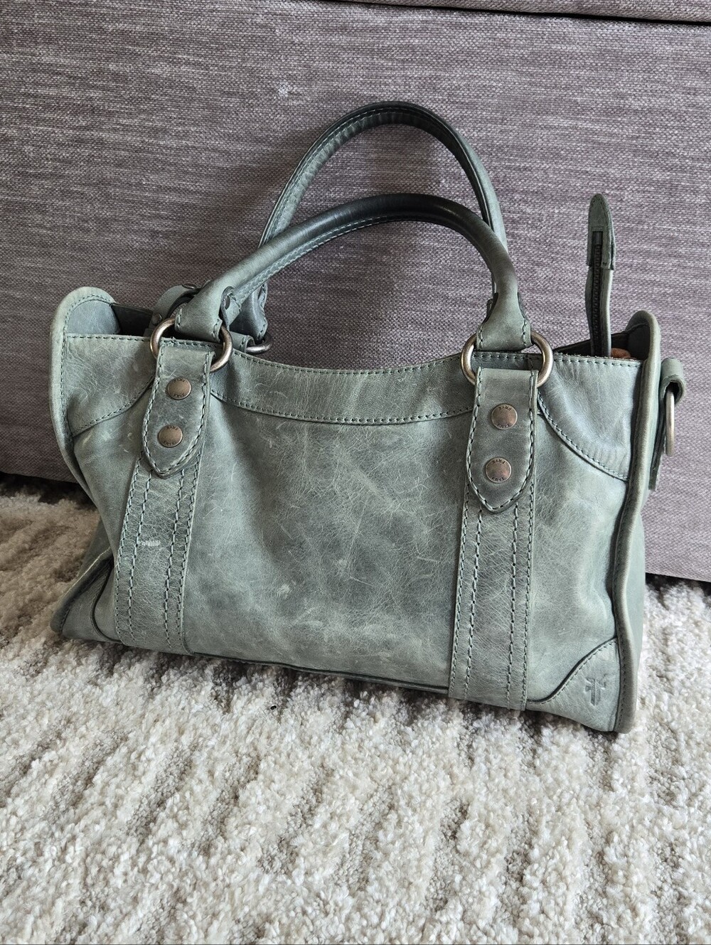 Frye Melissa Satchel Sage Green Handbag
